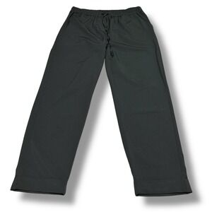 Daily Ritual Women's Drawstring Straight Leg Poly Blend Pants Black Size M 30x27